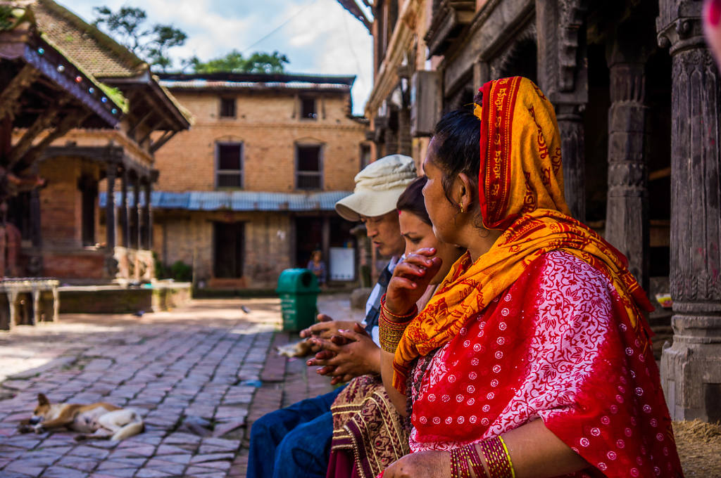 At a temple in Bhaktapur